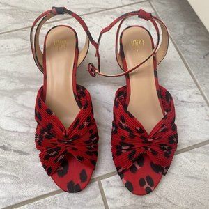 CABI Women's SIREN Red Animal Print Heels Shoes Size 8